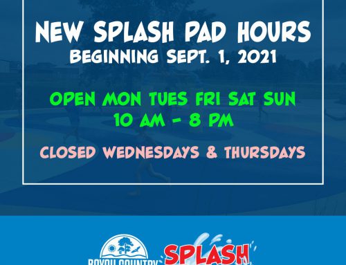 Updated Splash Pad Hours